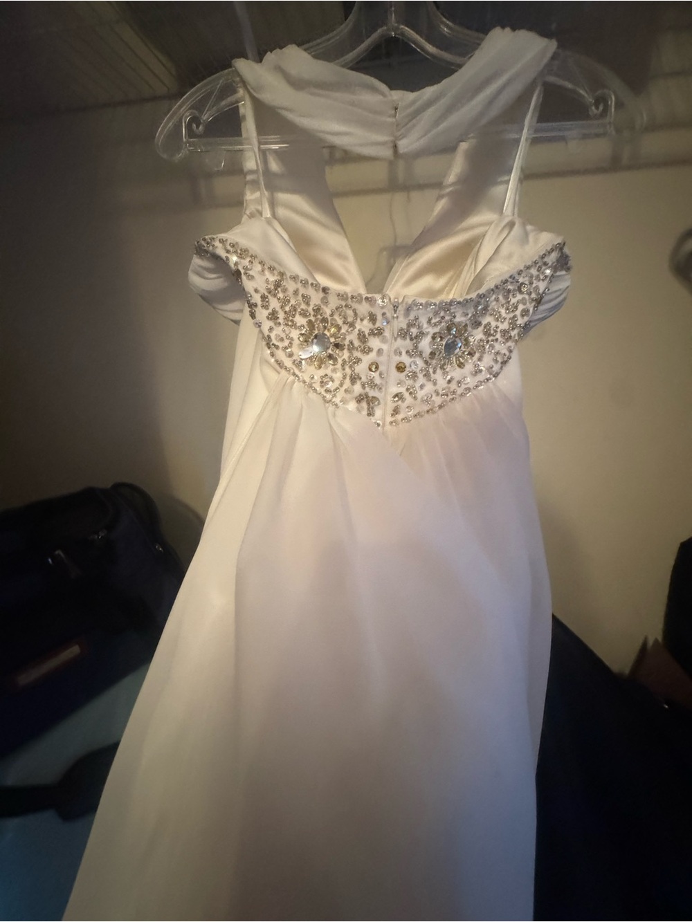 Womens Beaded Halter Style Wedding Dress